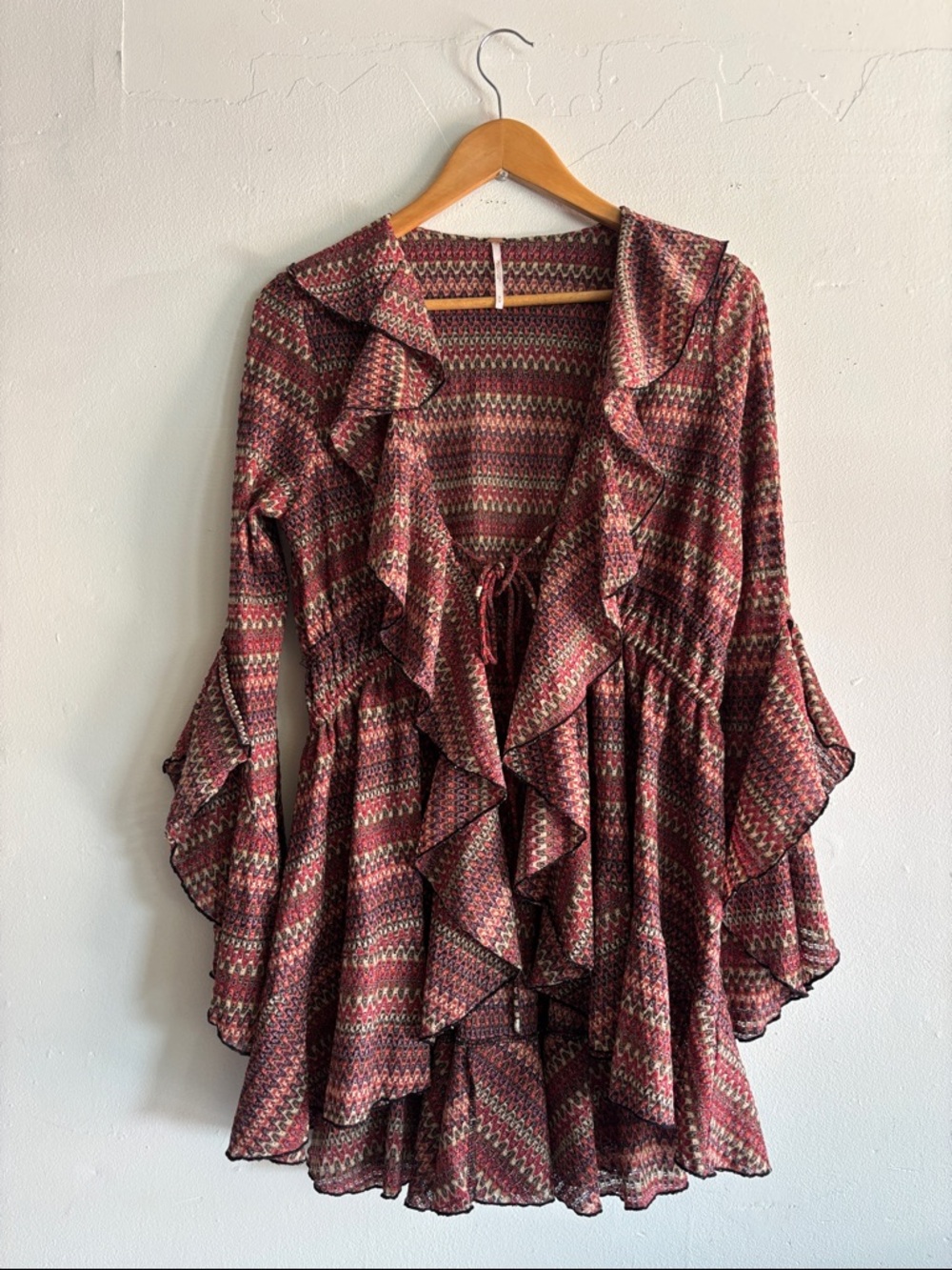 Free People Multicolor Ruffle Tunic Top - Picture 1 of 7